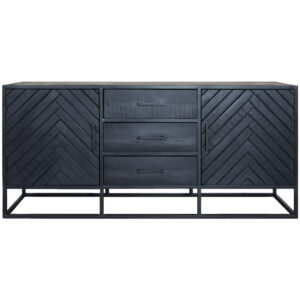 Dressoir Rune Visgraat - Zwart Mangohout - 170 cm