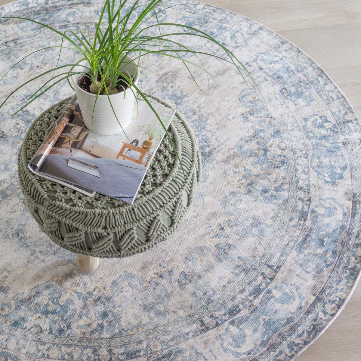 Vloerkleed Viola Blue - Rond ø120 cm