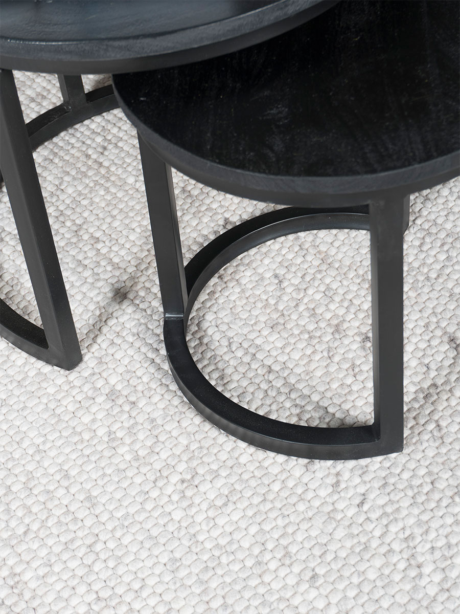 Industriële Salontafel Set van 2 Alex - Zwart Mangohout