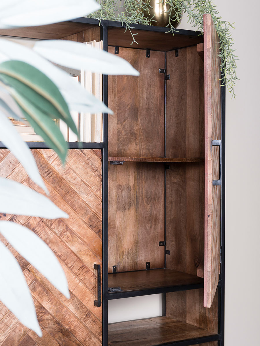 Kast Roan Visgraat - Bruin Mangohout - 180 x 110 cm