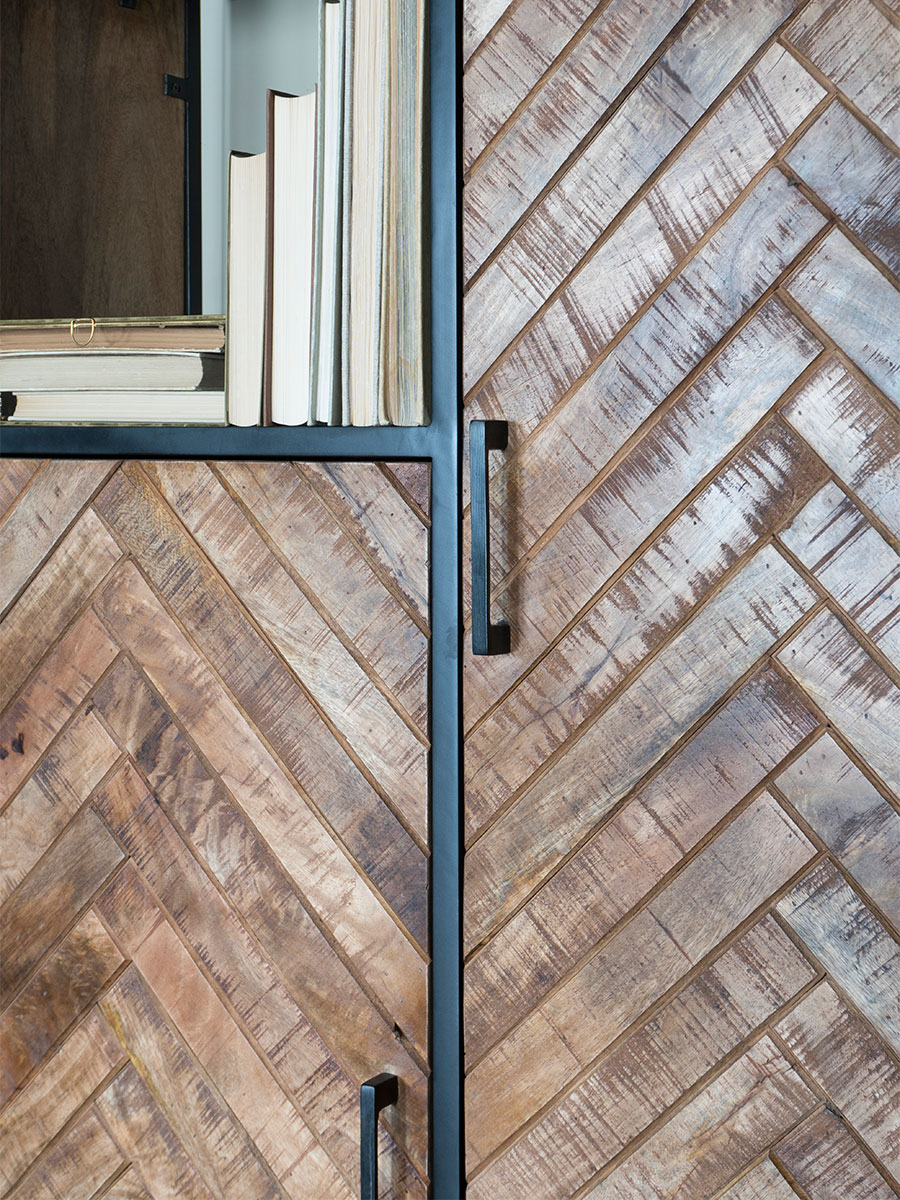 Kast Roan Visgraat - Bruin Mangohout - 180 x 110 cm