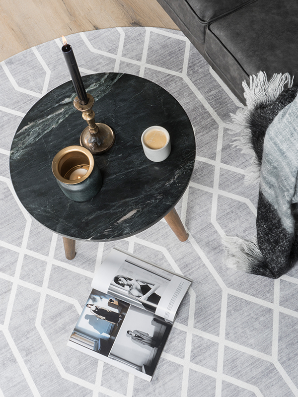 Vloerkleed Pattern Rond Grijs ø200 cm