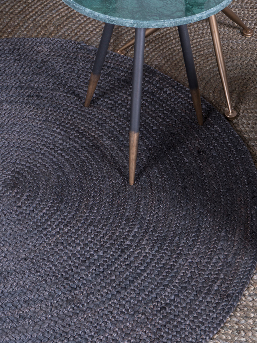 Vloerkleed Jute Rond Antraciet ø160 cm