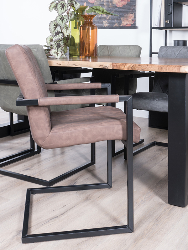 Eettafel Mats 180 cm - x poot - Boomstamblad