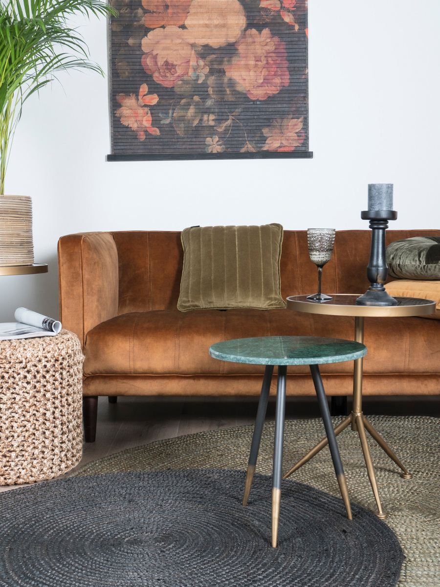 Vloerkleed Jute Rond Antraciet ø160 cm