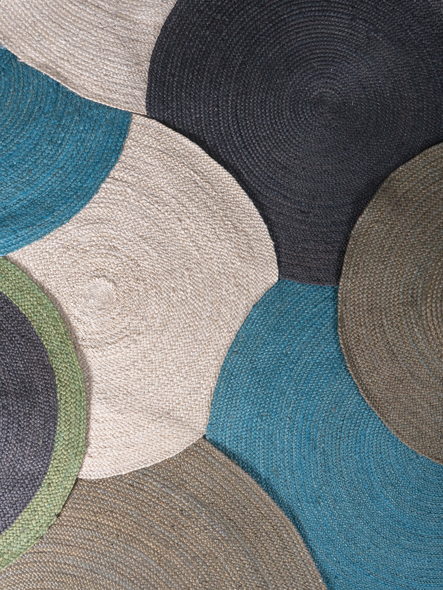 Vloerkleed Jute Rond Antraciet ø160 cm