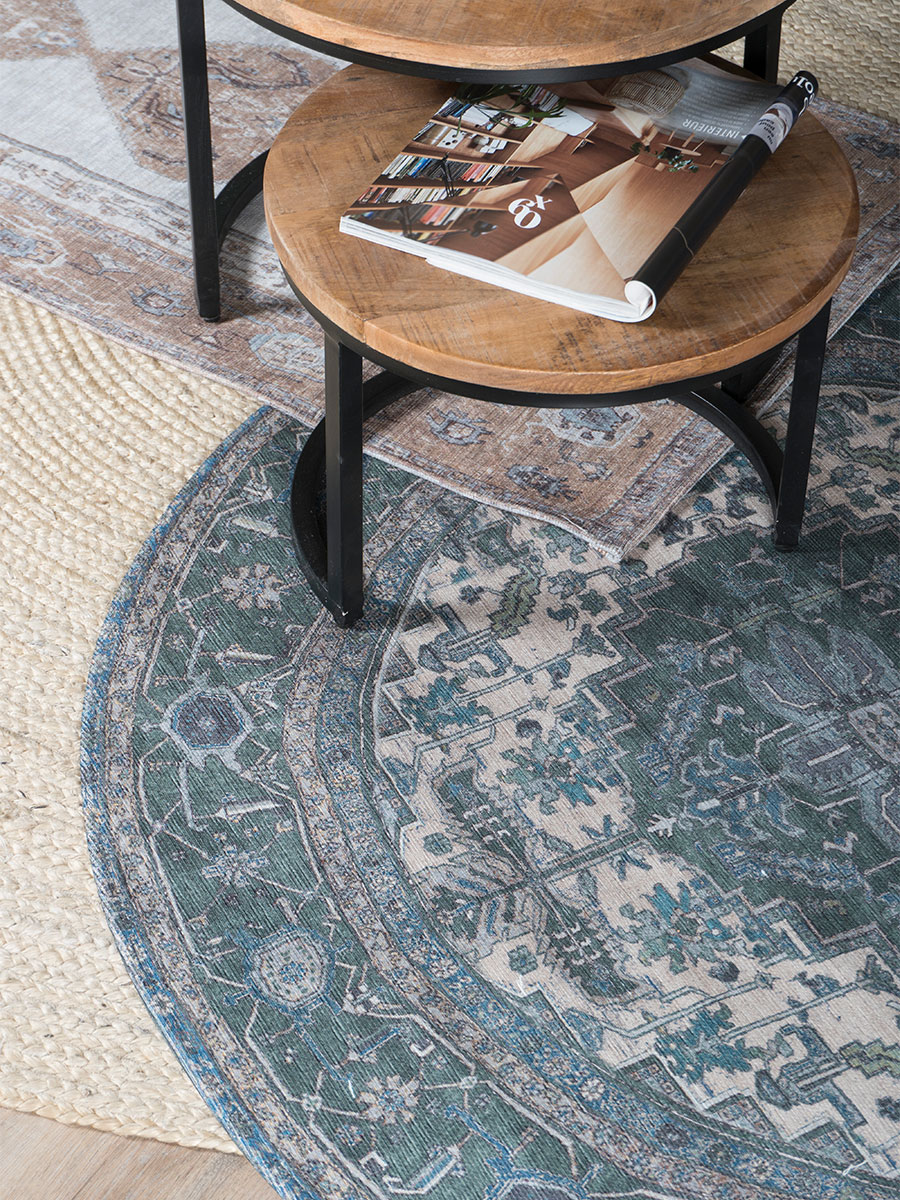 Vloerkleed Heris Green 10 Rond ø120 cm