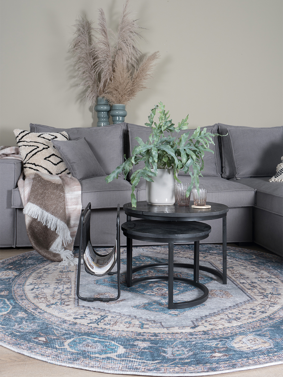 Vloerkleed Karaca Blue 03 Rond ø160 cm