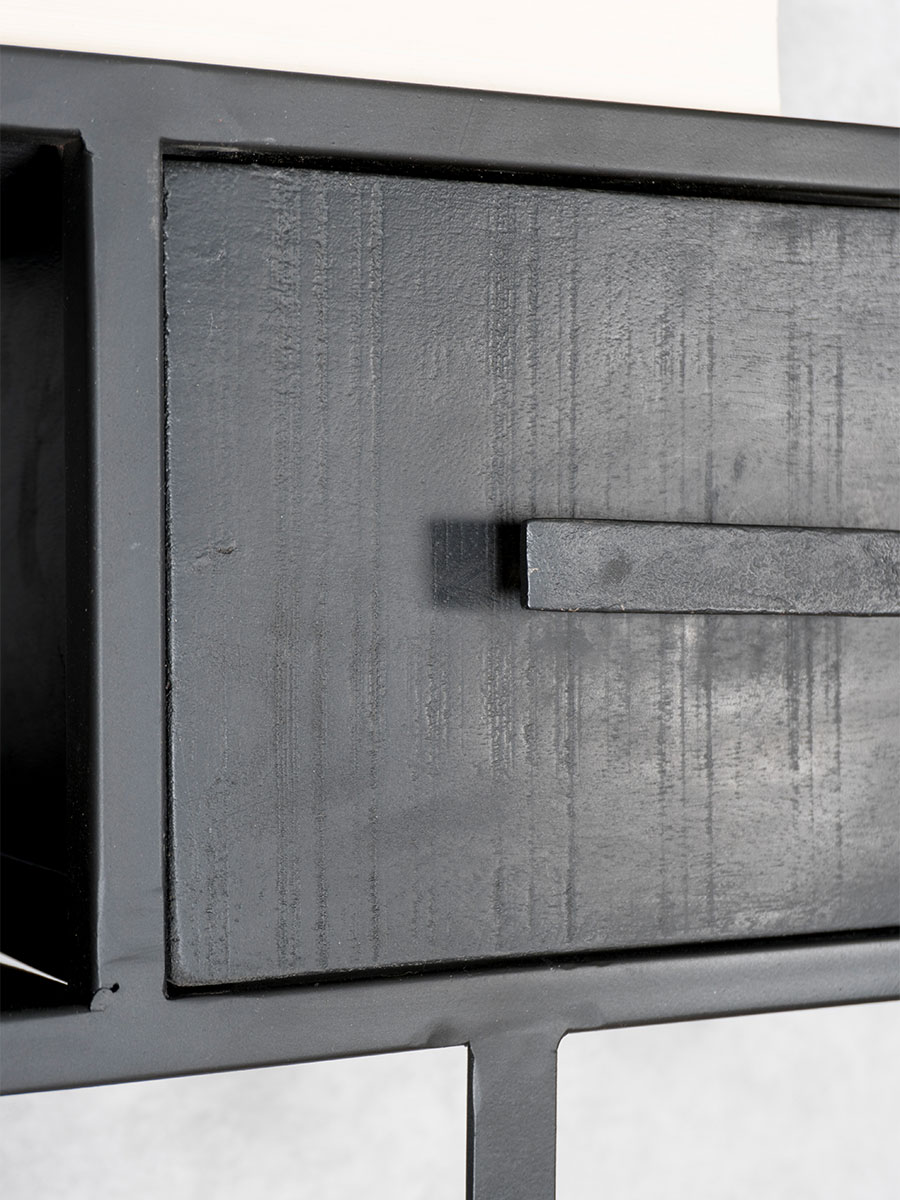 Wandkast - Kapstok Huub Zwart Mangohout - Midden