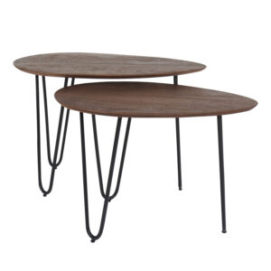 Salontafel Fabio - Espresso Mangohout - Set van 2