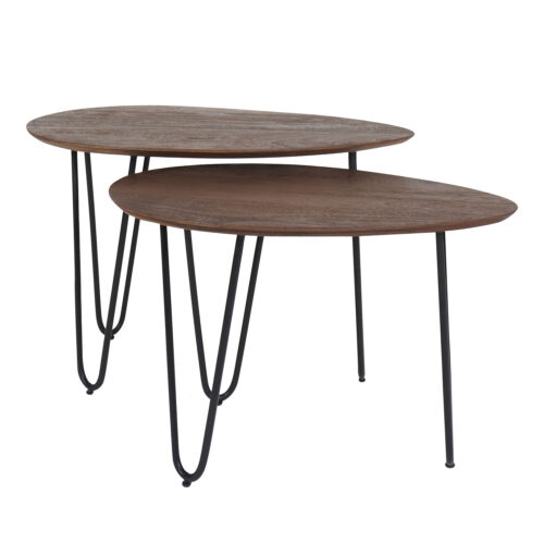 Salontafel Fabio - Espresso Mangohout - Set van 2