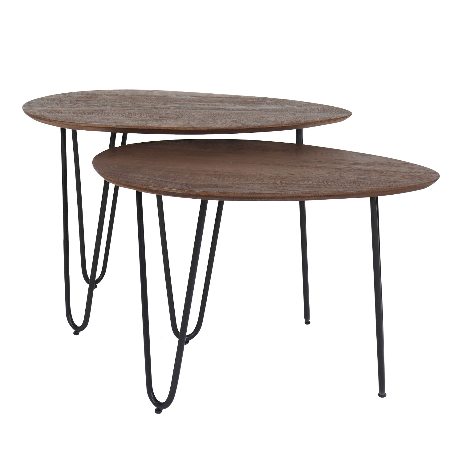 Salontafel Fabio - Espresso Mangohout - Set van 2