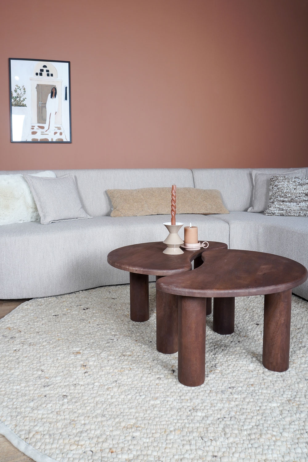 Salontafel Lina - Espresso Mangohout - Set van 2 - Afbeelding 8