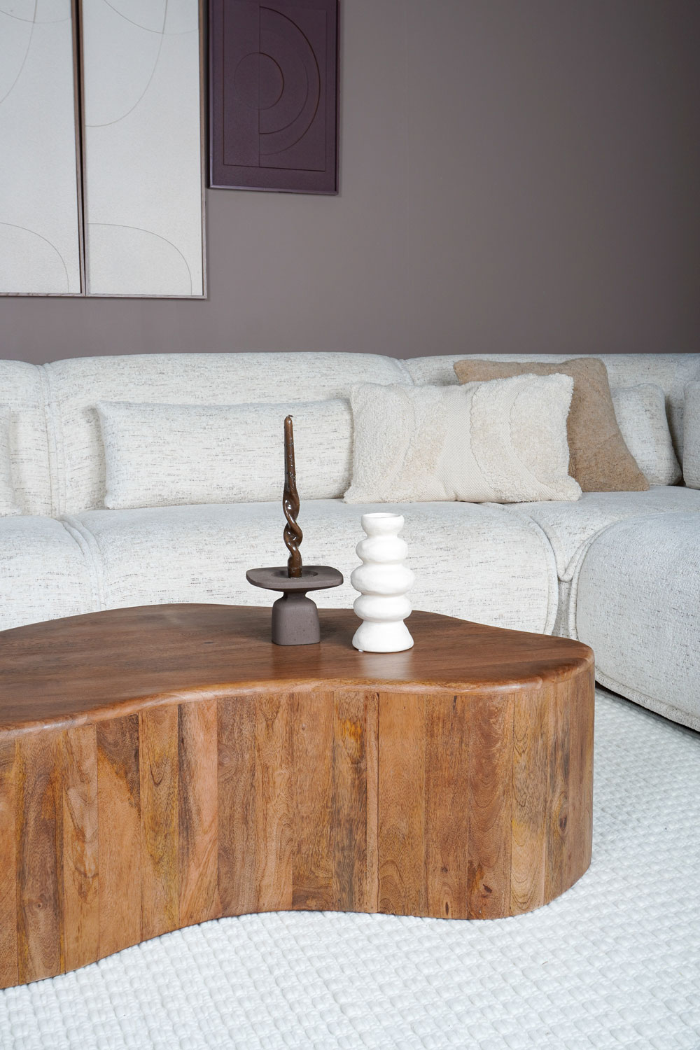 Salontafel Zina 107 x 80 cm - Mangohout - Afbeelding 9