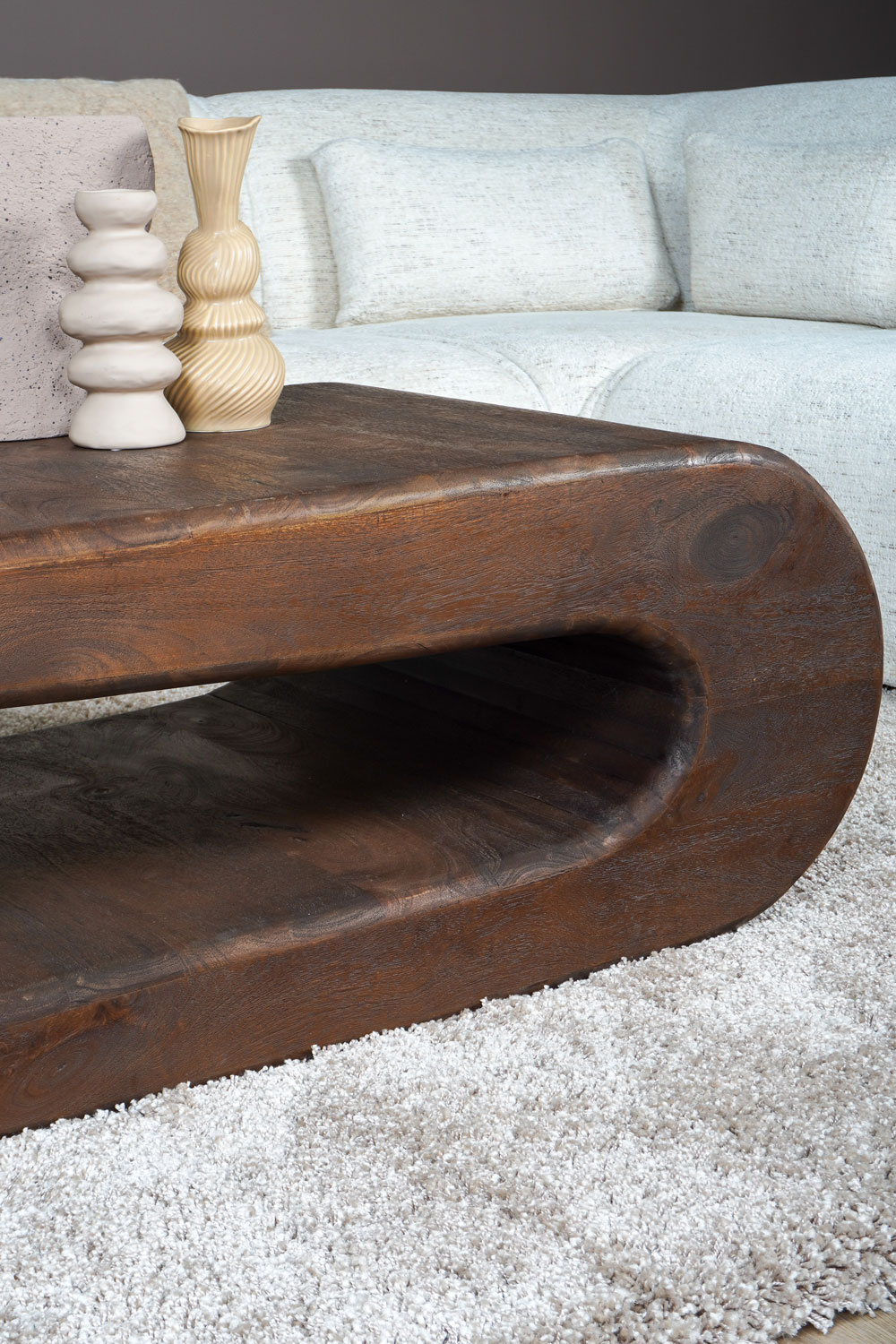 Salontafel Maan - Espresso Mangohout - 110 x 60 cm - Afbeelding 6