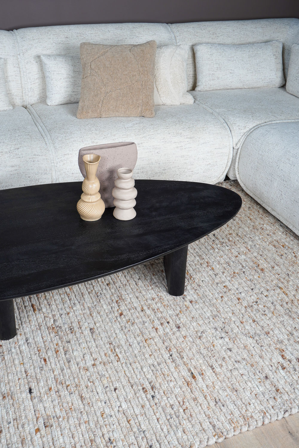 Salontafel Rudo 135 x 75 cm - Zwart Mangohout