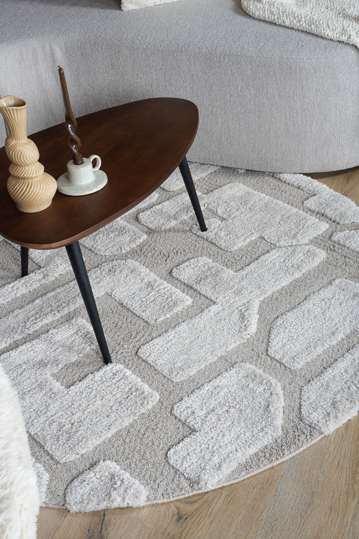 Vloerkleed Liana Beige Rond ø160 cm