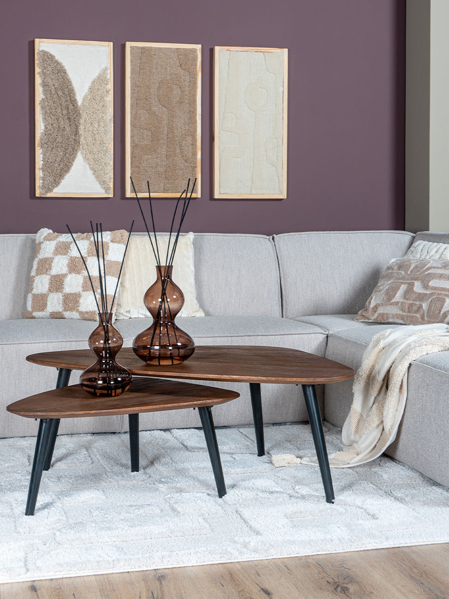 Salontafel Jamal - Espresso Mangohout - Set van 2