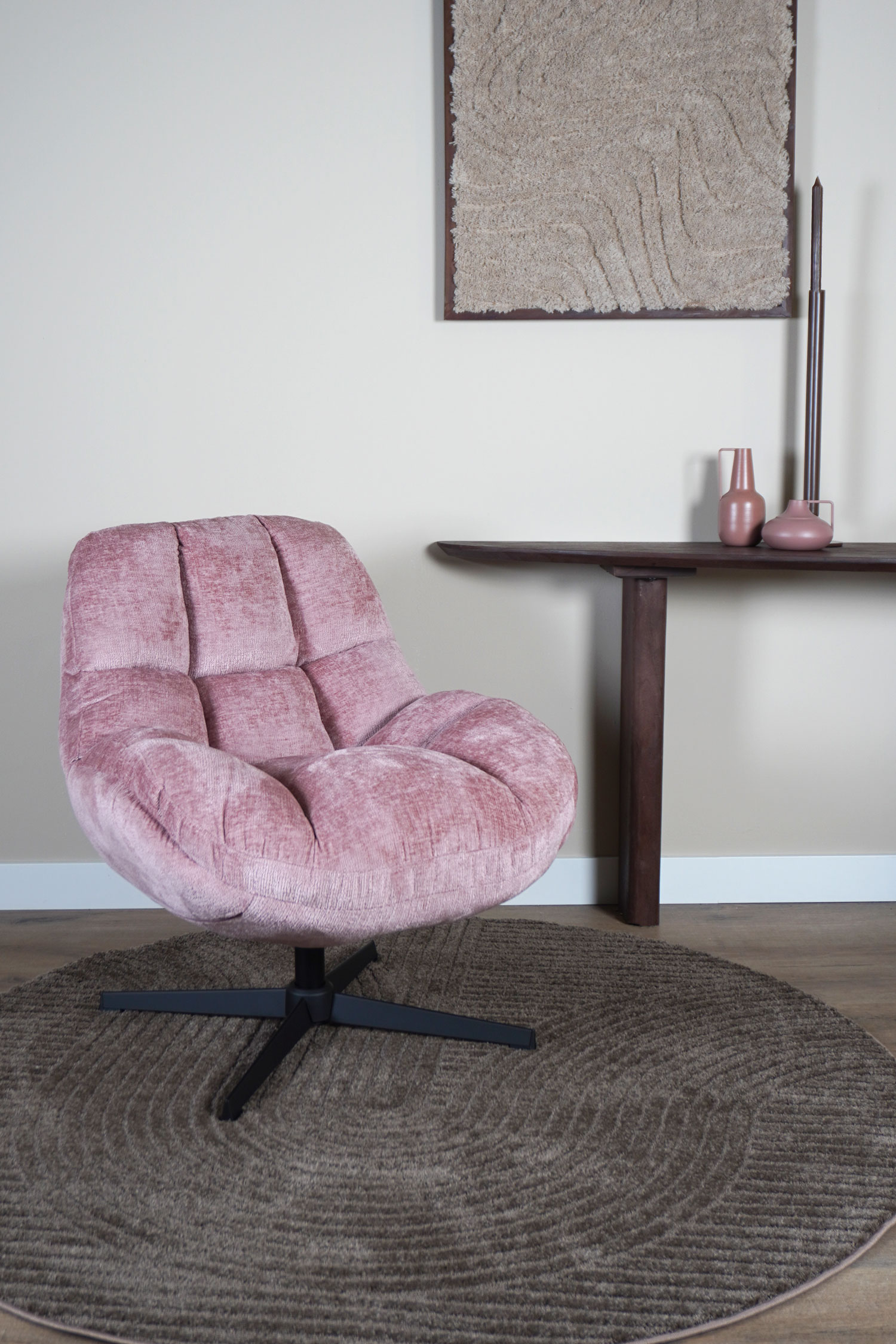 Vloerkleed Ella Brown Rond ø280 cm