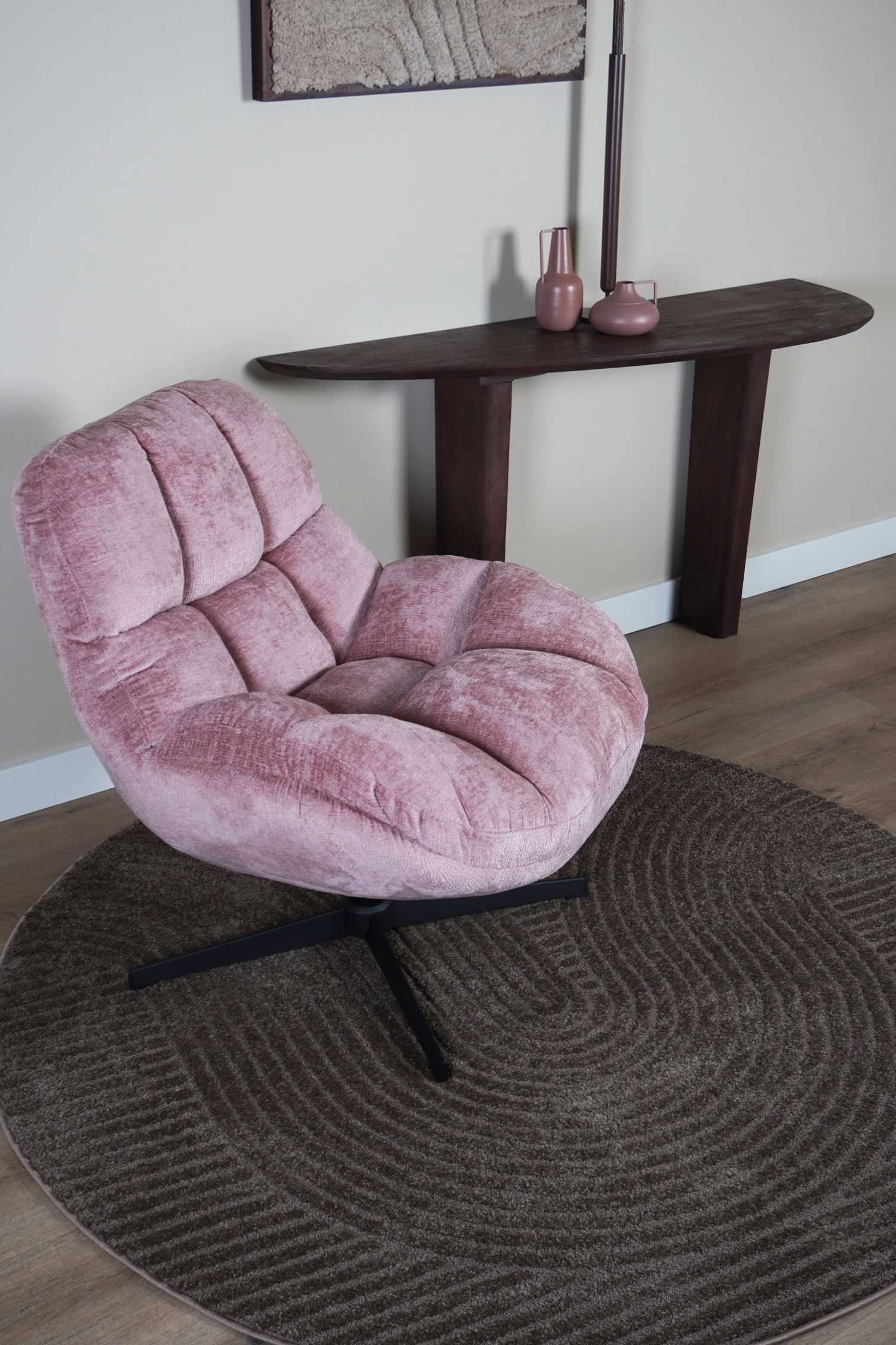 Vloerkleed Ella Brown Rond ø280 cm